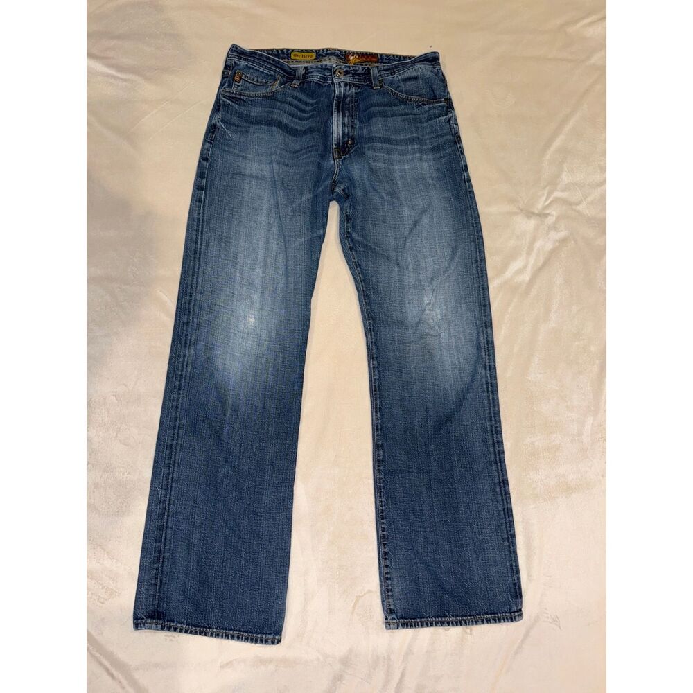 AG Adriano Goldschmied The Hero Mens Relaxed Straight Leg Jeans Blue 36x34 USA